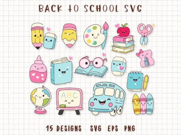 Back to School SVG Cute School Clipart