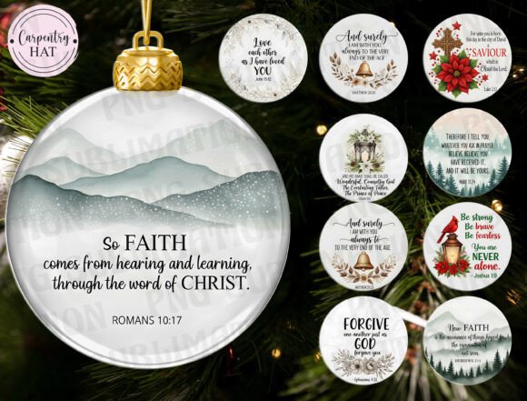 Bible Verse Ornament Bundle PNG