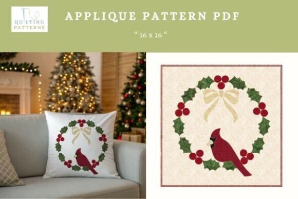 Christmas Cardinal Appliqué Pattern