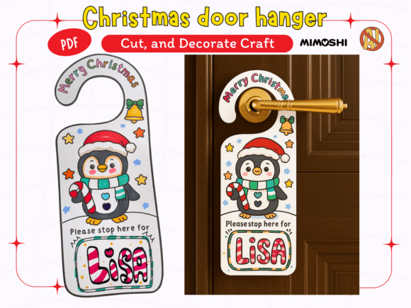 Christmas Door Hanger Craft Worksheets