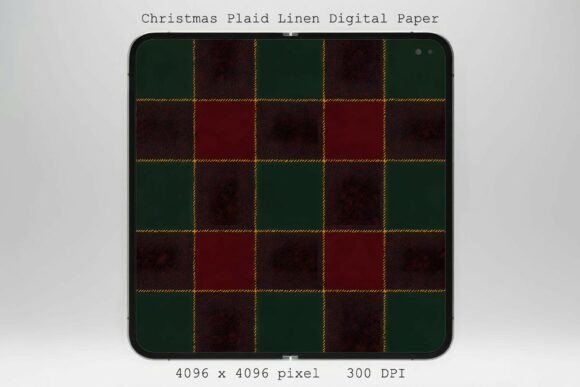 Christmas Plaid Linen Digital Paper PNG
