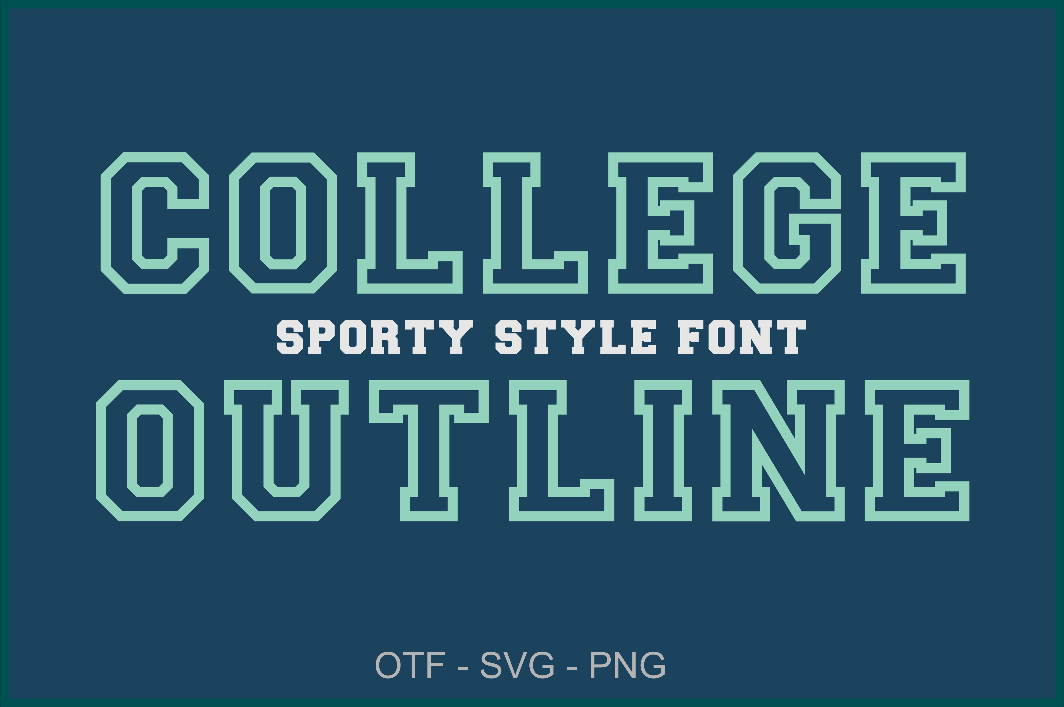 College Outline preview - wide blocky university hollow type