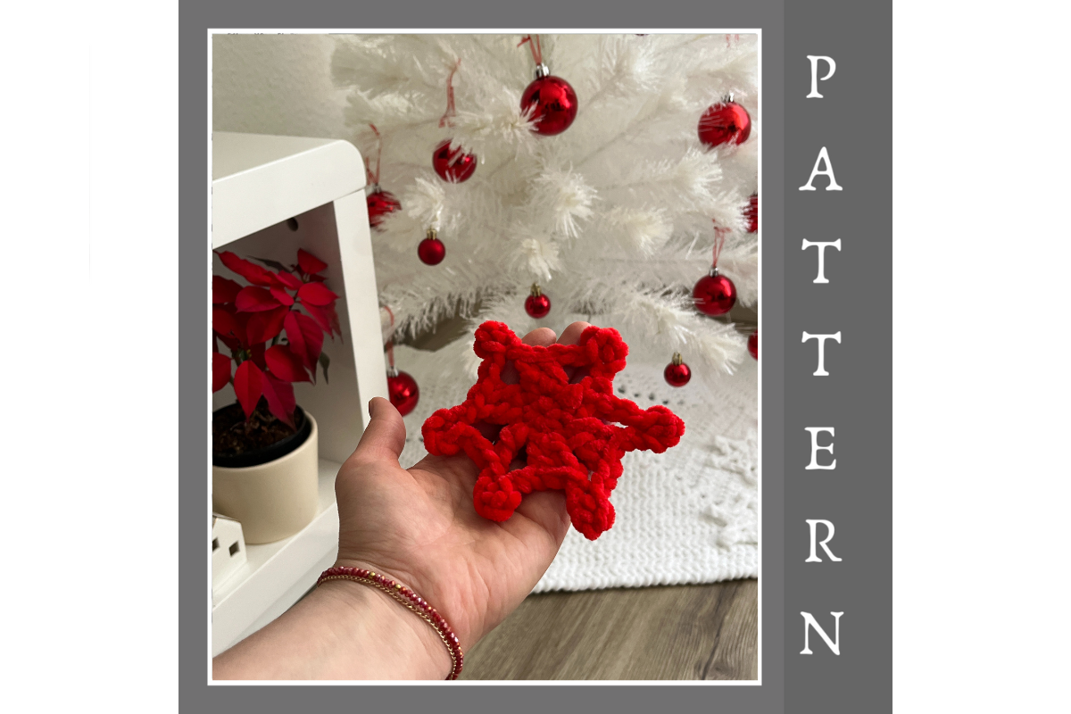 Crochet Plush Snowflake Pattern