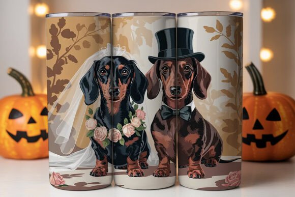 Dachshund Wedding 20oz Tumbler Wrap