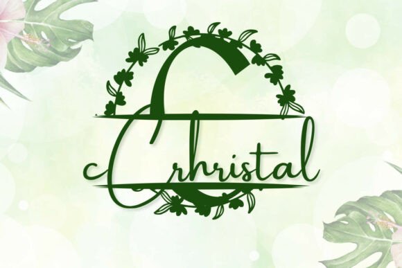 Florcrest Split Monogram Font PNG with transparent background - Preview 1