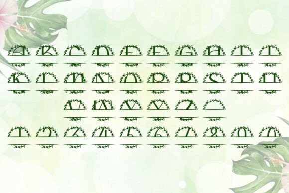 Florcrest Split Monogram Font PNG with transparent background - Preview 3