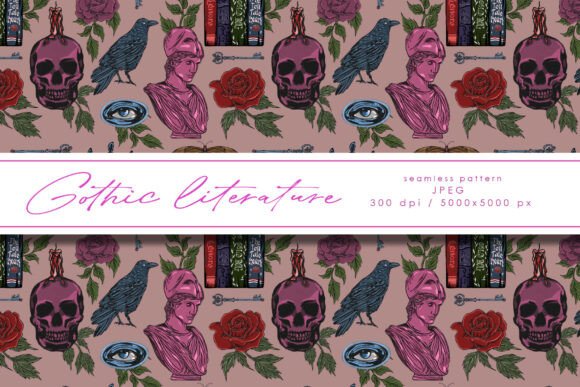 Gothic Literature Seamless Pattern Graphic Patterns By Yelloo Fish