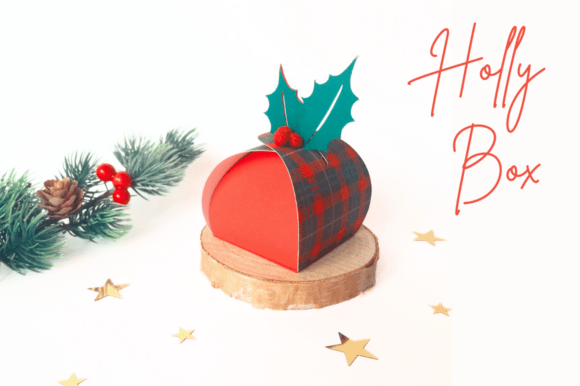 Holly Rounded Box - Favor Box Weihnachten 3D SVG-Plotterdatei Von EnvyCréa