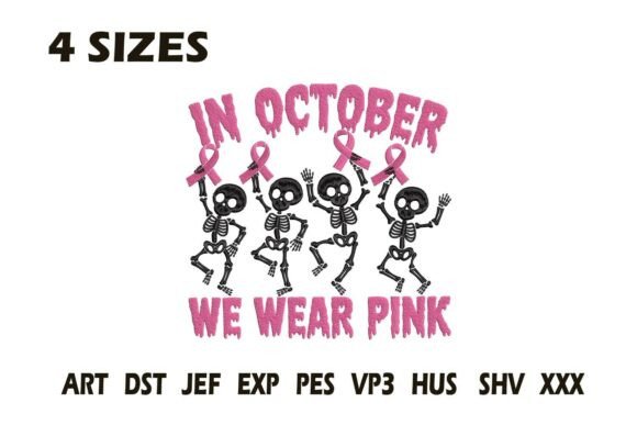 In October We Wear Pink Embroidery