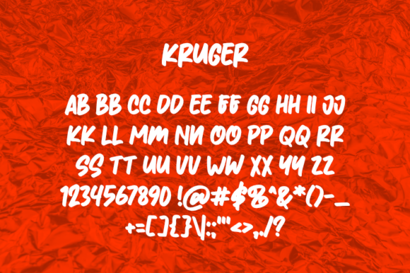 Kruger Font PNG with transparent background - Preview 1