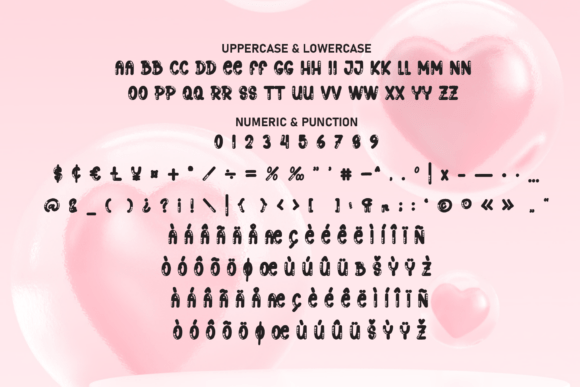 Lovely Bubble Font PNG with transparent background - Preview 6