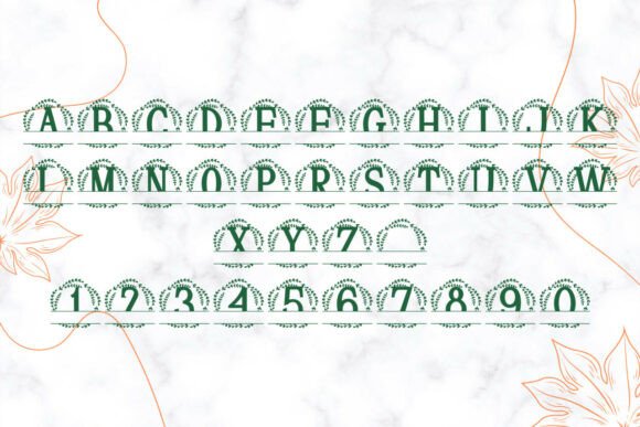 Majestelle Split Monogram Font PNG with transparent background - Preview 3