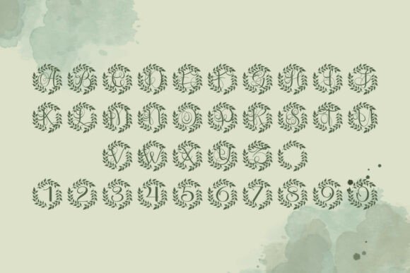 Monarcelle Monogram Font PNG with transparent background - Preview 3
