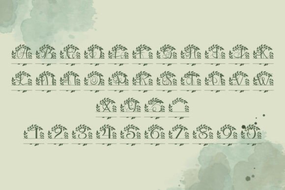 Monarcelle Split Monogram Font PNG with transparent background - Preview 3