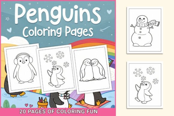 Penguins Coloring Pages for Kids