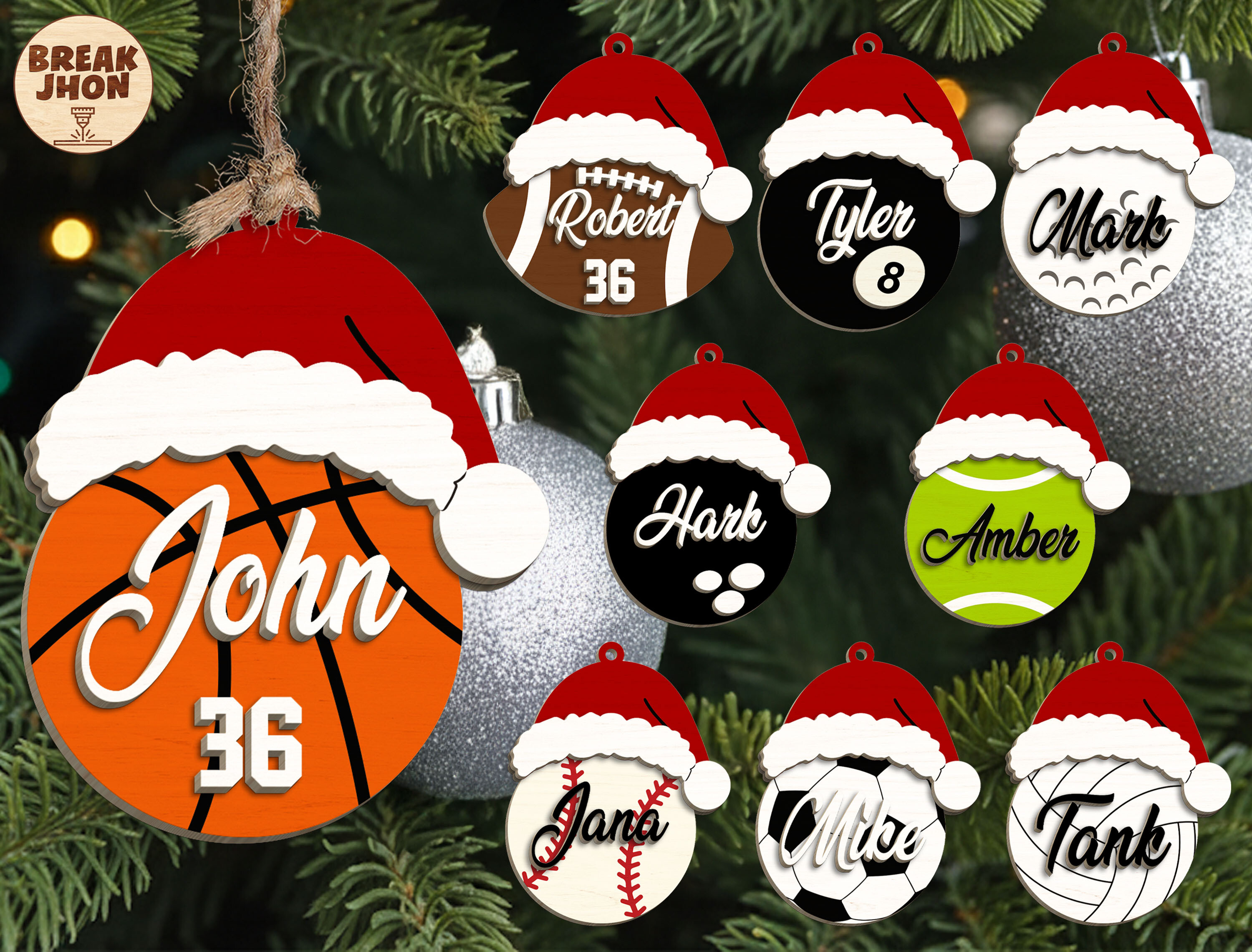 Personalized Sports Christmas Ornament