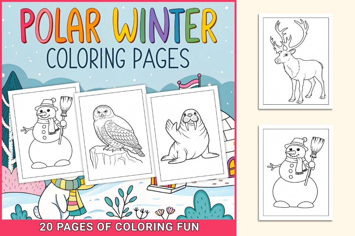 Polar Winter Coloring Pages for Kids