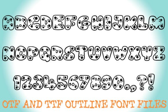 Puppy Paws Font PNG with transparent background - Preview 1