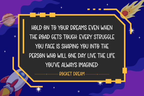 Rocket Dream Font PNG with transparent background - Preview 1
