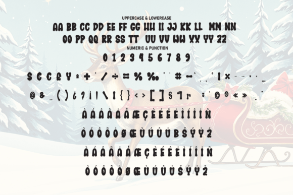 Santa Reindeer Font PNG with transparent background - Preview 6