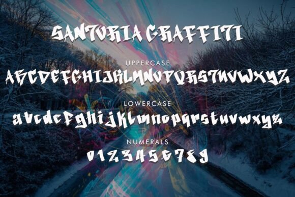 Santoria Graffiti Font PNG with transparent background - Preview 4