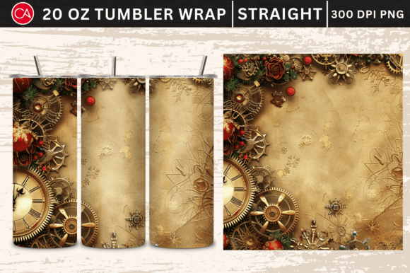 Steampunk Christmas Oz Skinny Tumbler Graphics