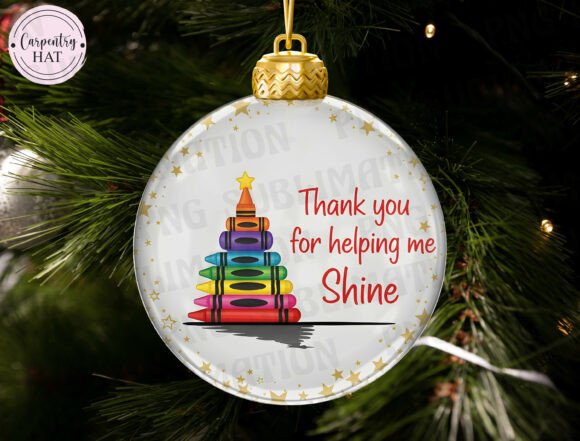 Teacher Christmas Ornament PNG