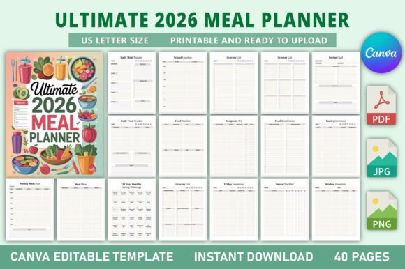 Ultimate 2026 Meal Planner KDP Interior
