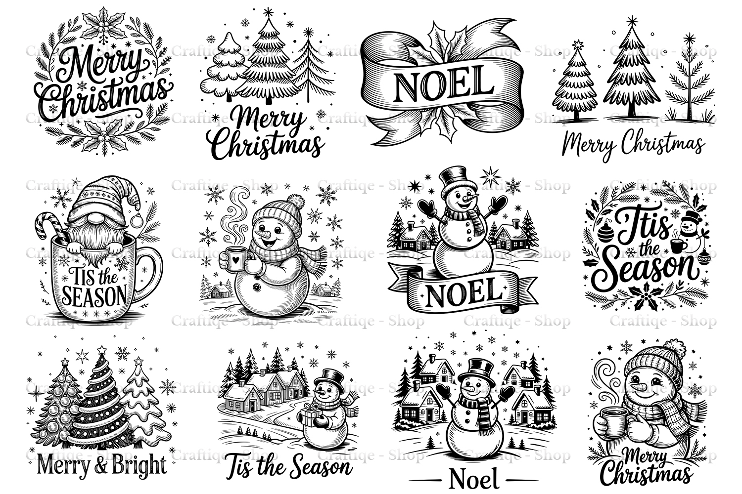 Vintage Christmas SVG Bundle