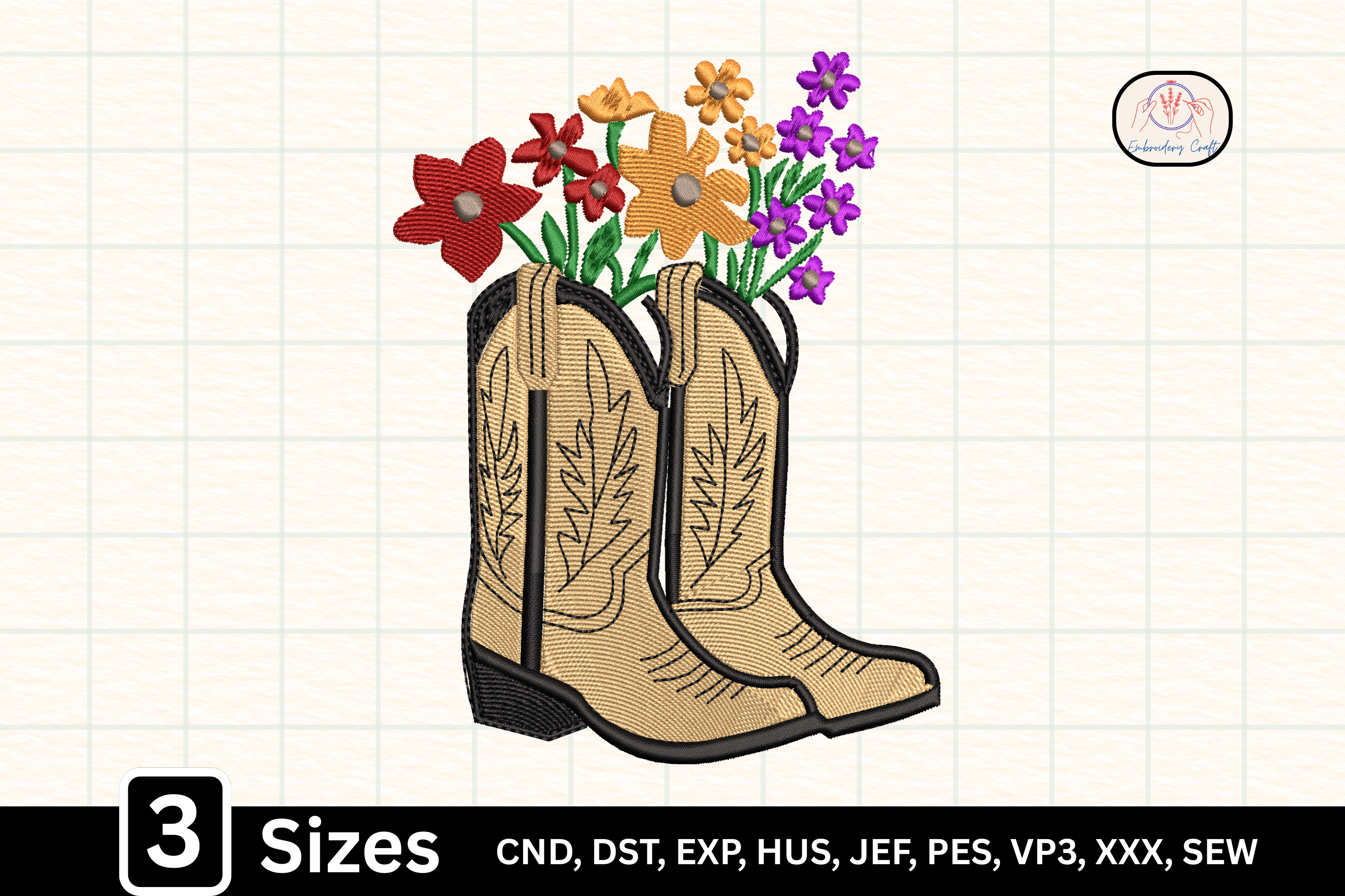 Western Country Wildflower Cowgirl Boots