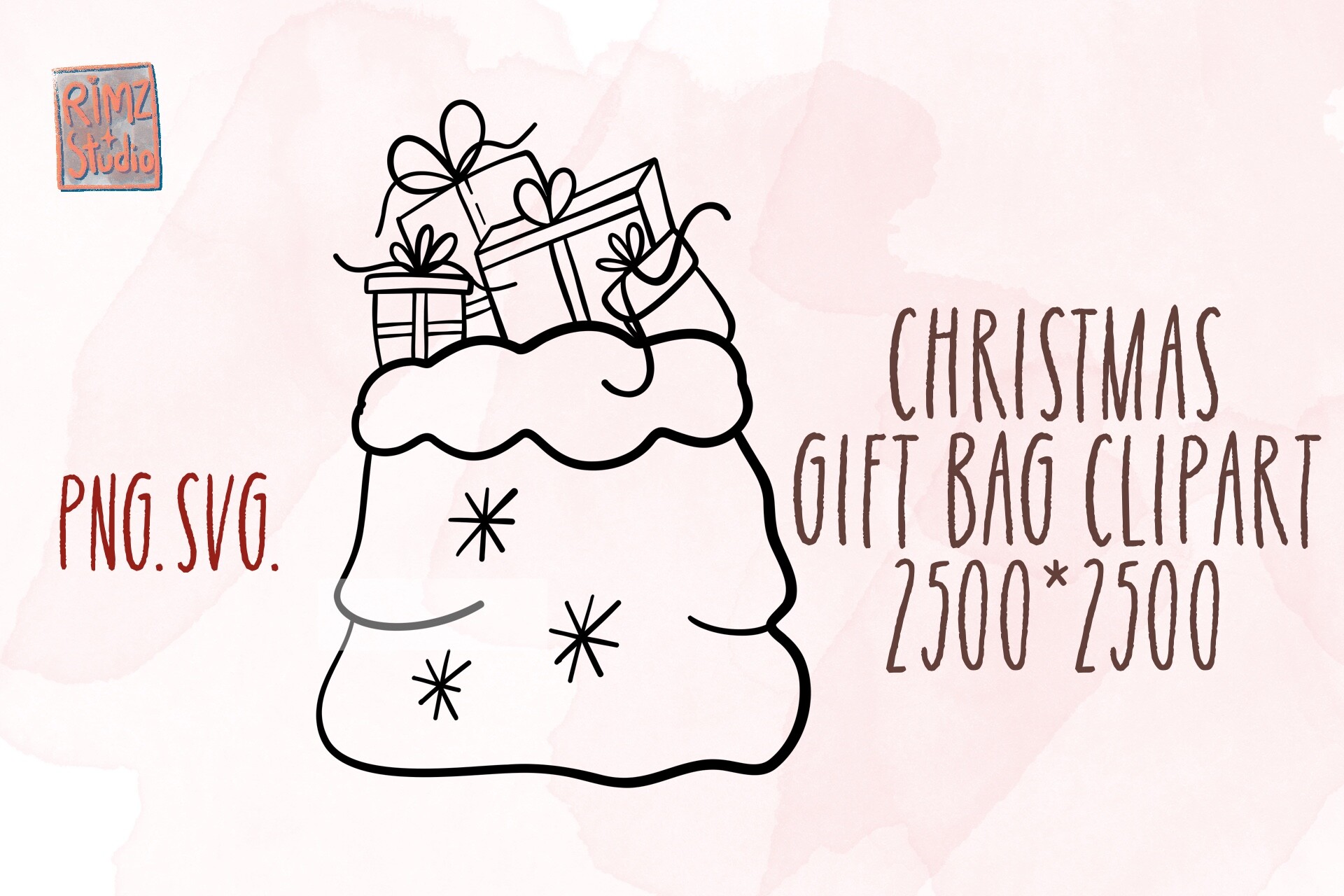 Christmas Gift Bag SVG