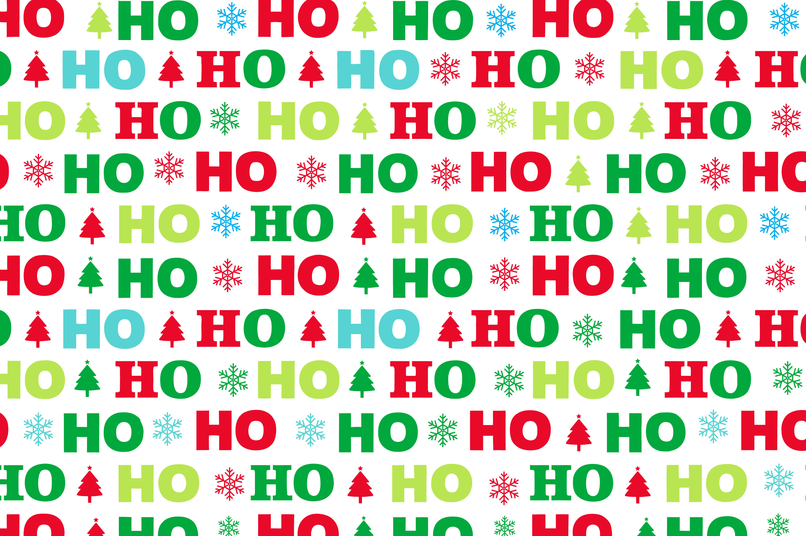Colorful HO HO Christmas Pattern