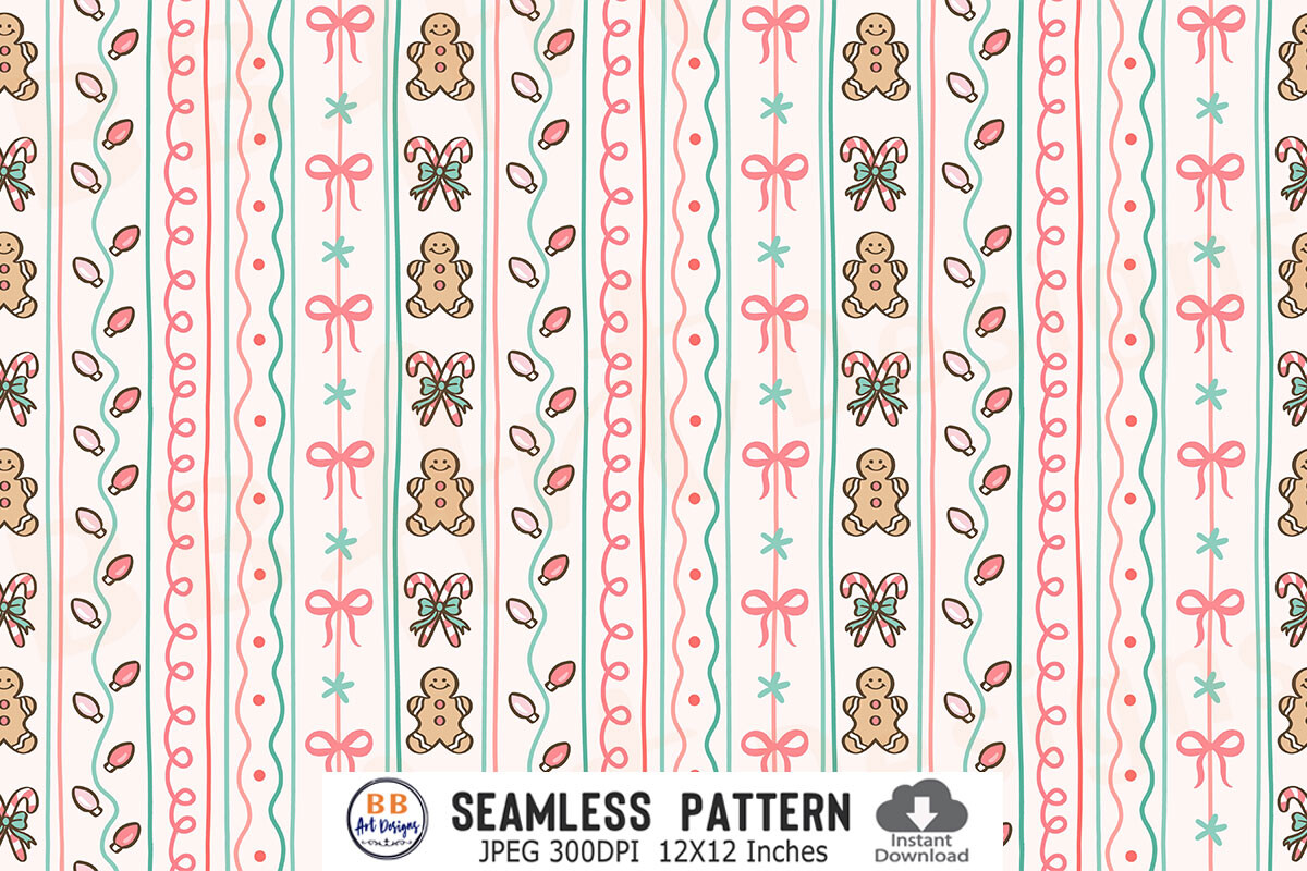 Coquette Christmas Pattern Candy Paper