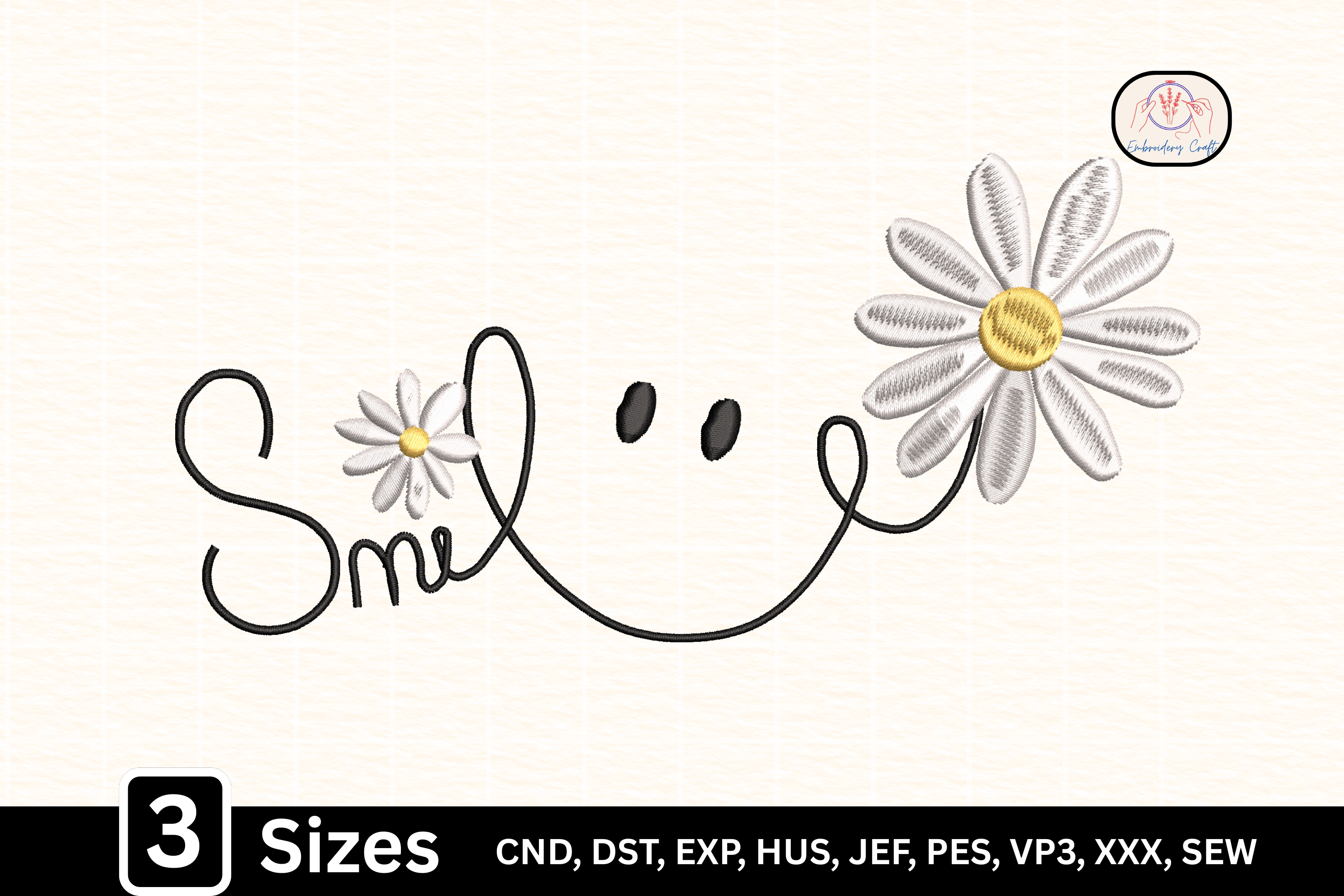 Cute Daisy Flower Line Art Smile