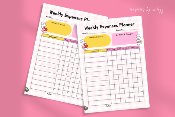Cute Weekly Expenses Planner – Editable