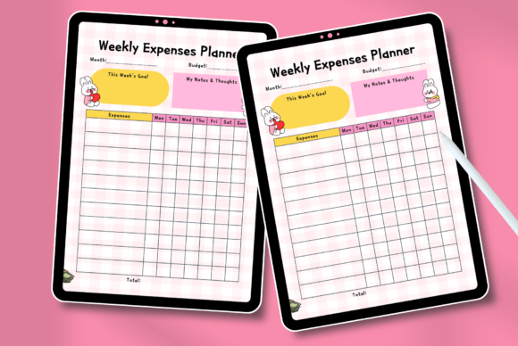 Cute Weekly Expenses Planner – Editable