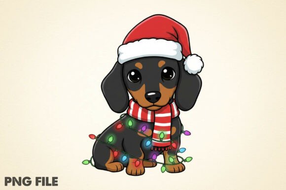 Dachshund Christmas Lights Png Graphic by Artistic.Visions · Creative ...