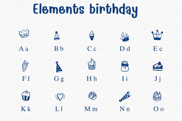 Elements Birthday Font - Preview 1