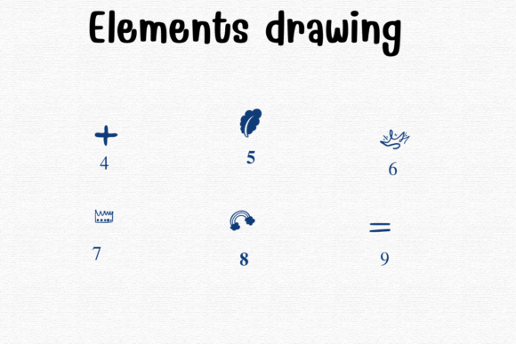 Elements Drawing Font PNG with transparent background - Preview 3