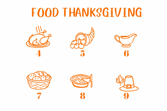 Food Thanksgiving Font PNG with transparent background - Preview 3