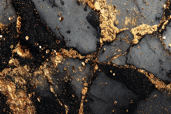 Gold and Black Marble Glitter Background