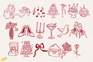 Hand Drawn Wedding PNG Clipart Bundle Graphic by Lemon.design ...