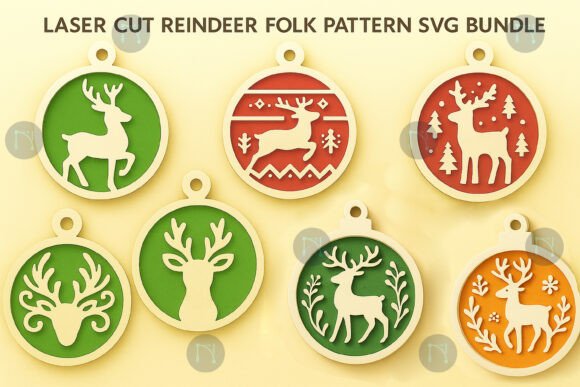 Lasercut Reindeer Folk Pattern Svg Bund Laser Cutting