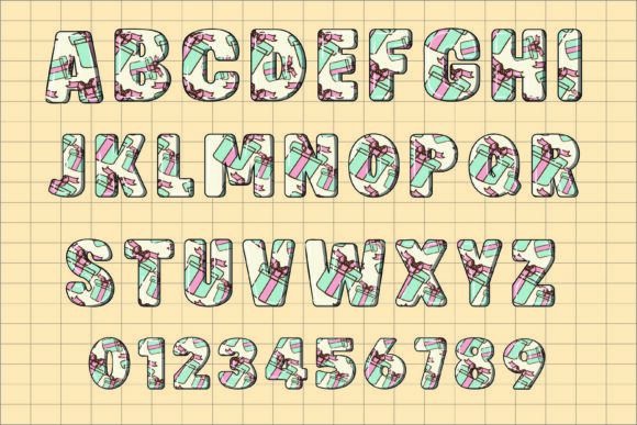 Merry Type-Mas 3d Font Font PNG with transparent background - Preview 1