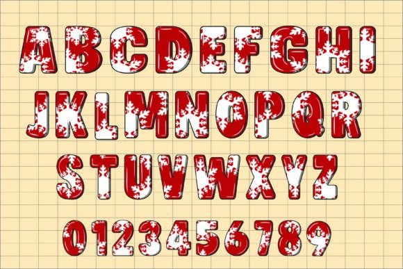 Merry Type-Mas 3d Font Font PNG with transparent background - Preview 2