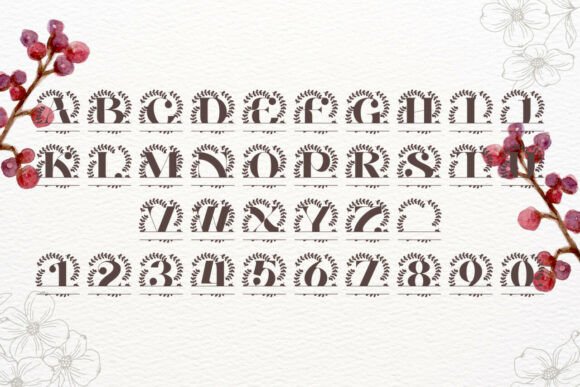 Montclaire Split Monogram Font PNG with transparent background - Preview 3