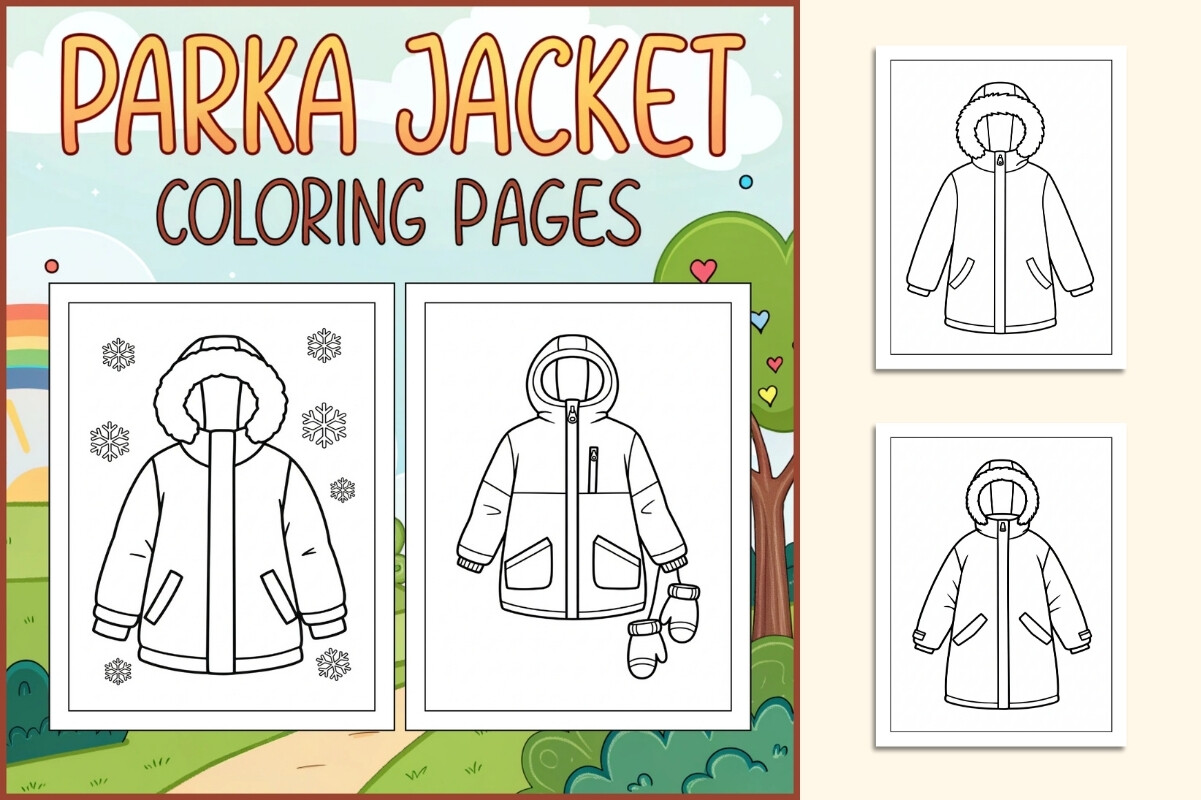 Parka Jacket Coloring Pages for Kids
