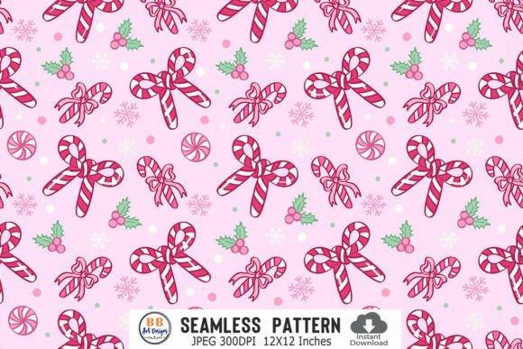 Pink Christmas Candy Pattern Paper Bow