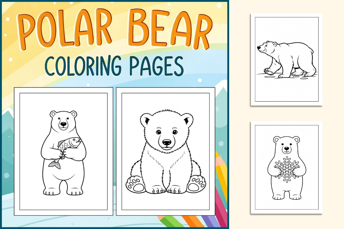 Polar Bear Coloring Pages for Kids
