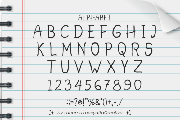 Premium Notes Font PNG with transparent background - Preview 3